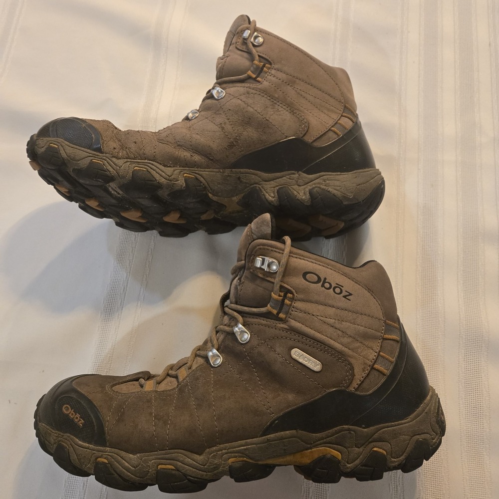 Oboz Bridger Mid B-DRY Hiking Boots Men's 11 Brown Black Leather Waterproof - Picture 3 of 9